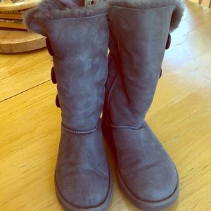 Ugg, Gray, Bailey Button Triplet Boot!